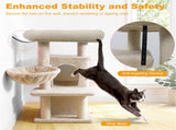 Beige 33.5" Multi-Level Cat Tree with 2-Tier Condo, Sisal Scratching Posts & Anti-Toppling Device 31785454