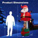 8 Feet Christmas Decorations,Inflatable Santa Claus and Reindeer 22799055