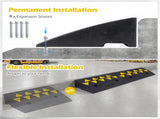 2 Pcs Heavy Duty Rubber Curb Ramp with Drain Channel & Reflective Strips for Driveway 80277658