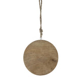 6" x 6" Wooden Hanging Circle With Snowflake Cut, Decorative Hanging Christmas Tree Ornaments for W2078P247900