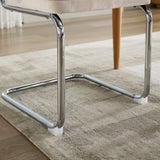 Mid Century Modern Dining Chairs Set of 2, Velvet Accent Chairs with Natural Cane Back & Stainless W1143P168322