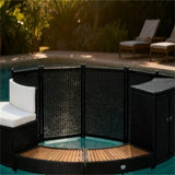 Outdoors Hot Tub Surround Gray Poly Rattan /poly rattan hot tub surround 42590970