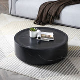 ZUN 31.49'' Round coffee table,Sturdy Fiberglass table for Living Room, No Need Assembly,BLACK W876P154743