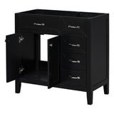 36" Bathroom Vanity without Sink, Cabinet Base Only, Bathroom Cabinet with Drawers, Solid Frame and WF296707AAB