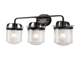 3-Light with Clear Glass Shade, Modern Sconce, Industrial Indoor Light Fixture for Bathroom Living T3177P283991