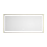 60 x 28 Inch LED Bathroom Mirror with Front and Backlight, Wall Mounted Vanity Mirror with Aluminum W2287P354881