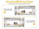 Head and foot horizontal support guardrails, gray painted finish, pine wood, Twin size children's 87451450
