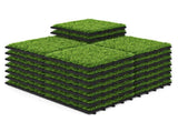 30 PCS 12" x 12 Interlocking Artificial Grass Tiles 98031228