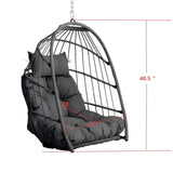 Outdoor garden rattan egg swing chair hanging chair PE hanging chair gray W2500P309523