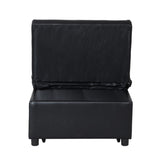 Folding Ottoman Sofa Bed BLACK W2297P216461