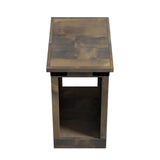 14 inch Chairside Table, No Assembly Required, Barnwood Finish GL-B108131540