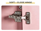 Pink 3-Tier Double-Door Bathroom Wall Cabinet with Melamine-Faced MDF and Slatted Design 19173669