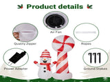 Lollipop Lighthouse Snowman Inflatable 6.3ft, 190D Polyester Christmas Yard Decor with Flashing 63320698