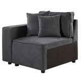 Grey Left Facing Loose Back Accent Chair B062P186460