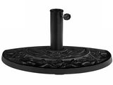 Half Round Umbrella Base Stand with Floral Pattern, Black 27423474