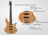 44 Inch GIB 4 String H-H Pickup Laurel Wood Fingerboard Electric Bass Guitar 82198369