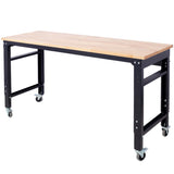 Workbench - 60" Wide Rolling Workbenches for Garage - Adjustable Height, Workshop Tool Bench, Metal W46560405