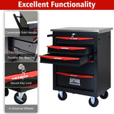 ZUN 5 Drawers Multifunctional Tool Cart with Wheels,Metal Rolling Tool Cart Storage for Garage Workshop W1102P245250