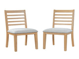 2-Piece Farmhouse Dining Chairs Set, Upholstered Dining Chairs with High Ladder Back, Classic N752P436724N