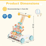 Wooden Baby Walker with 3-Position Adjustable Heights and Smooth Wheels 90890793