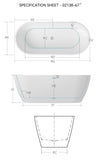 ZUN 67'' Glossy Acrylic Freestanding Soaking Bathtub with Classic Slotted Overflow and Toe-tap Drain in W2568P166094