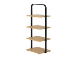 4-Tier Wooden Shoe Ladder for Shoe Storage, Black and Light Honey Wood, Holds up to 4 Pairs 39628314