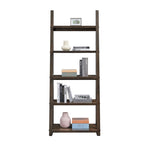 ZUN 5-Tier Shelves,Bookshelf, Storage Rack, Bookcase with Rubber Wood Frame, Ladder Shelf for Living W2582P195345