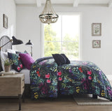 5 Piece Comforter Set Black Full/Queen B035128906