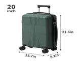 Non-TSA customs lock 5-in-1 PP trolley case, 12in, 16in, 20in, 24in, 28in, PP dark green 18847209
