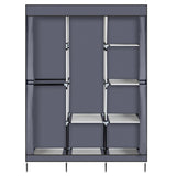 ZUN 71" Portable Closet Wardrobe Clothes Rack Storage Organizer with Shelf Gray 67325725