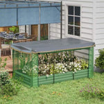 ZUN Green Raised Garden Bed with Crop Cage and Shade Cloth 90.5" W x 43.25" D x 43.25" H 89139716