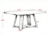 Modern 47 Inch Rectangular Dining Table, Kitchen Dinner Table Seats 4 02220564