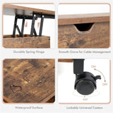 Bedside table, adjustable tabletop coffee table with charging and wheels 13255072