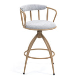 26'' Swivel Counter Height Bar Stool, Set of 2- Fabric Seat with water Transfer Printed Metal Frame, W2215P248058