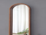 9.5x2x47.2" Decorative Rubber Frame Mirror with Elongated Oval Frame, Brown W2078P195626