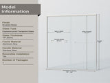 56-60 in. W x 72 in. H Double Sliding Shower Door, Semi-frameless Bathroom Sliding Door with 1/4" T5223P411681