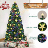 7ft pre-assembled Christmas tree, artificial Christmas tree with fir branches, color-changing fiber 49424331