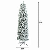 7.5ft Pencil Flocking Christmas Tree 69444721