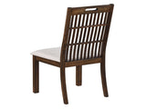 Set of 2 Rustic Dining Chairs, Farmhouse Side Chairs with Slatted Back, Upholstered Seat, Weathered W2537P369835
