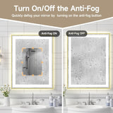 28x36" Gold Tempered MirrorDual LED Light StripsFront and Back Lighting T3177P320568