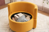 ZUN 029-Teddy Fabric Swivel And Storage Chair With Back Cushion For Living Room,Yellow W527P166251