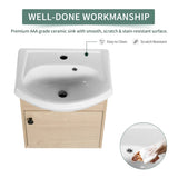 ZUN Small Size 18 Inch Bathroom Vanity With Ceramic Sink,Wall Mounting Design-G-BVB02318PLO 53112237