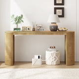 U_STYLE Curved Design Console Table with Unique Vertical Stripe Design ,Suitable for Living N711P205935N