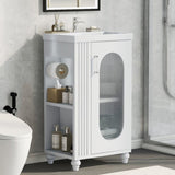 ZUN 20" Bathroom Vanity with Sink, Bathroom Vanity Cabinet with Two-tier Shelf, Adjustable Shelf, Solid 51947351