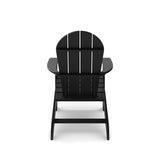 ZUN Black Adirondack Chair – Premium HDPE Poly Lumber for Pool, Patio, and Garden Elegance B195P198778