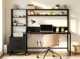 55 Inch Rustic Computer Desk with Drawers and Storage Shelves Home Office 38719938
