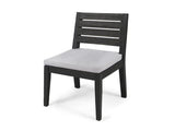 Outdoor Acacia Wood Armless Dining Chair with Cushions , Sandblasted Dark Light 60320.00SDGRY