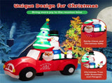 8ft Inflatable Santa Car Decor - Built-in LED Lights, Christmas TreeSnowmenPenguin, Colorful 19474685