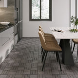 30 PCS Interlocking Deck Tiles Checker Pattern, 12" x 12" Square Light Gray Acacia Hardwood Outdoor 23546728