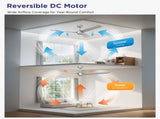 52 Inch Ceiling Fans with Lights Led Remote Control Low Profile Flush Mount for Living Room Bedroom 34699614